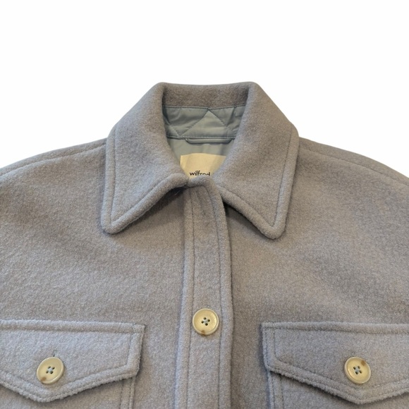 Aritzia | Wilfred Free | Merino Wool Shacket | Light Blue/Grey | Size XS | NWT ✨ - Picture 4 of 15